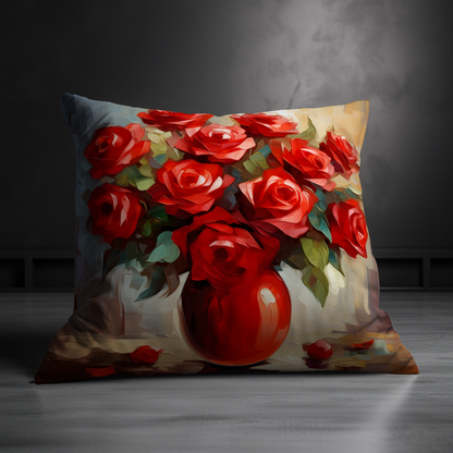Vermilion Vitality  Hand Made Poly Linen Cushions