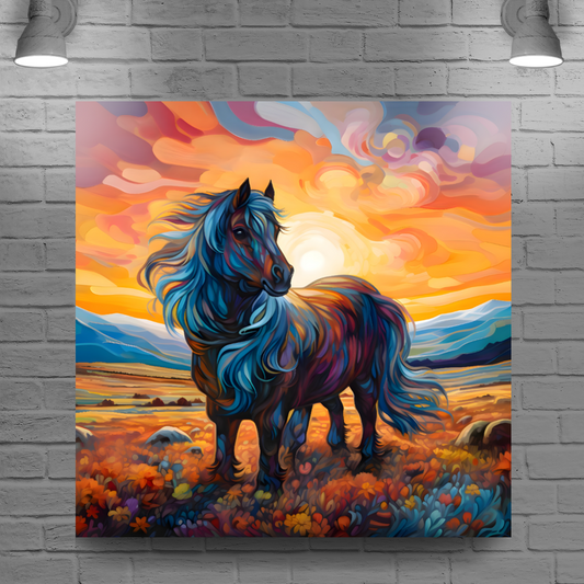 Shetland Pony Deluxe Box Square Canvas Print