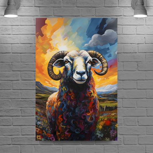Black Faced Sheep Deluxe Box Portrait Canvas Print