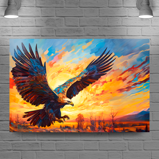 Golden Eagle Deluxe Box Landscape Canvas Print