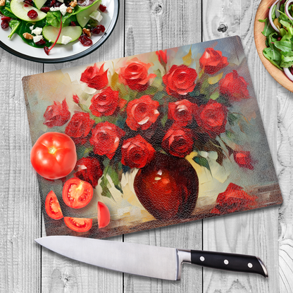 Vermilion Vitality Textured Glass Chopping Boards