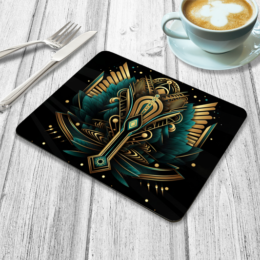 Celestial Aviary Art Deco Design 3 Wooden Placemat