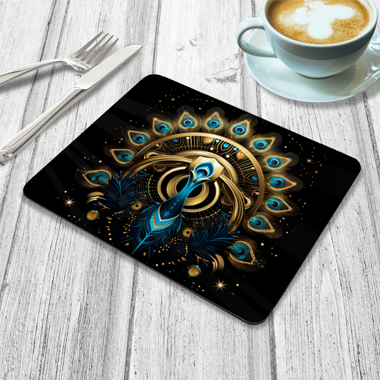 Celestial Aviary Art Deco Design 4 Wooden Placemat