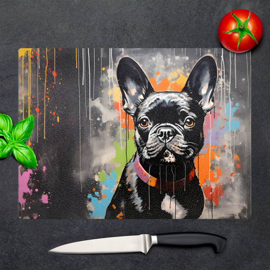 Frenchie Fizz Textured Glass Chopping Boards