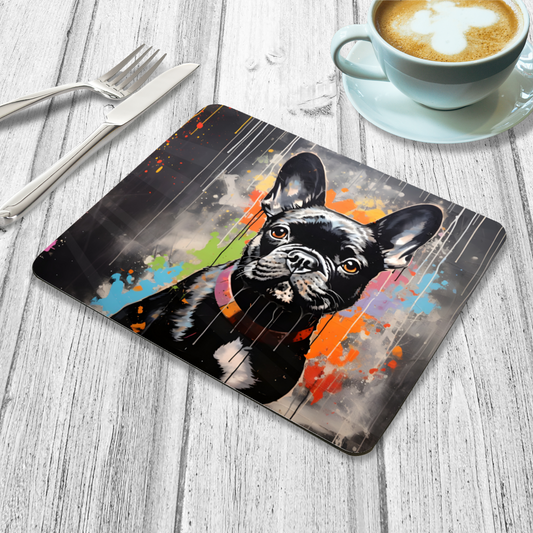 Frenchie Fizz Wooden Placemat