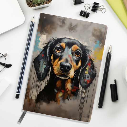 Dachshund Drip Allover Printed Lined Journal
