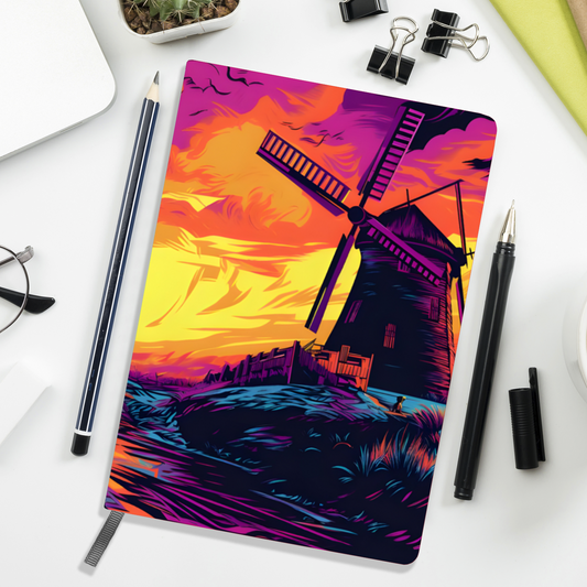 Windmill Whispers Allover Printed Lined Journal