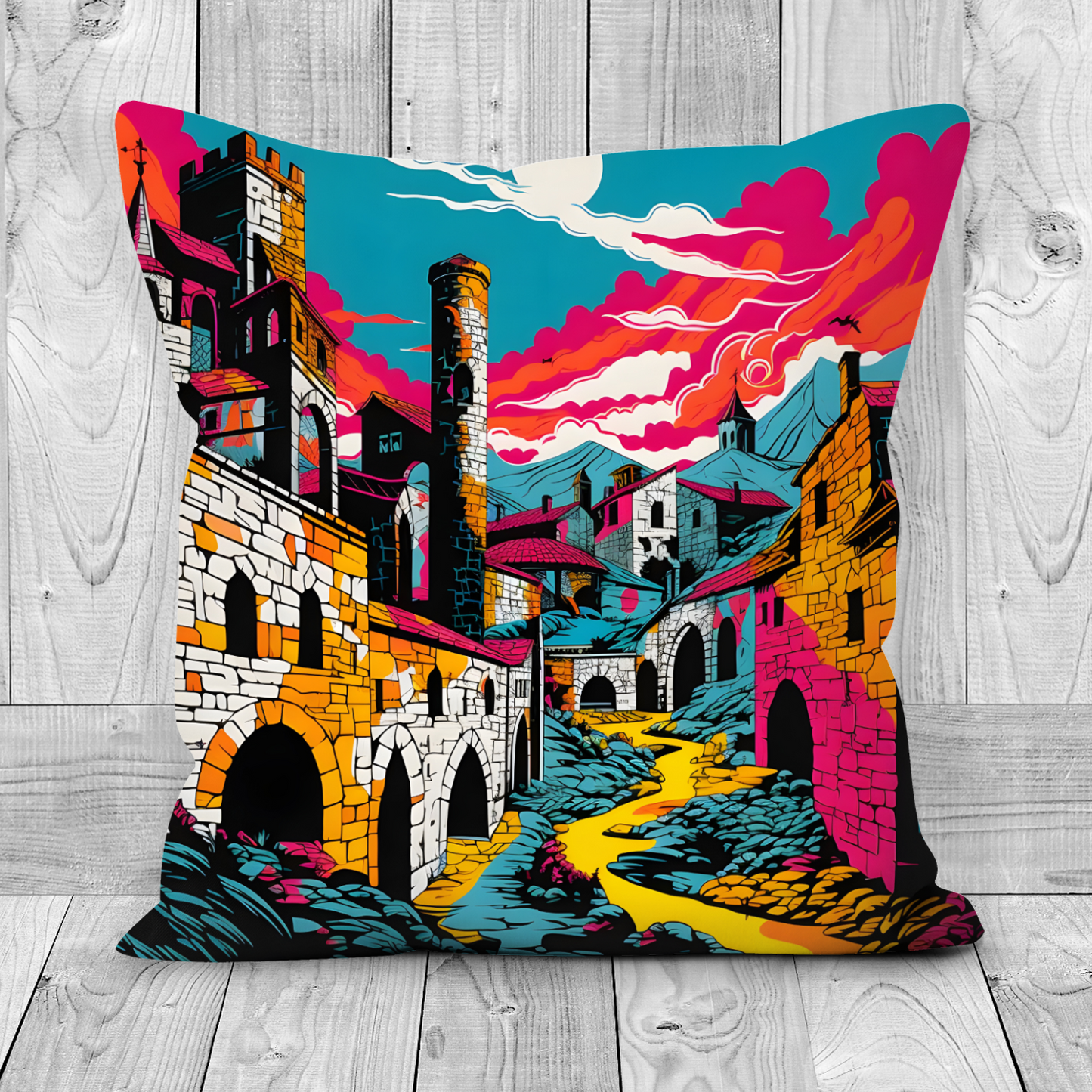 Medieval Dawn  Hand Made Poly Linen Cushions