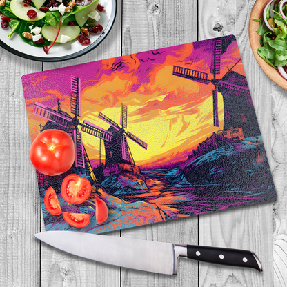 Windmill Whispers Textured Glass Chopping Boards