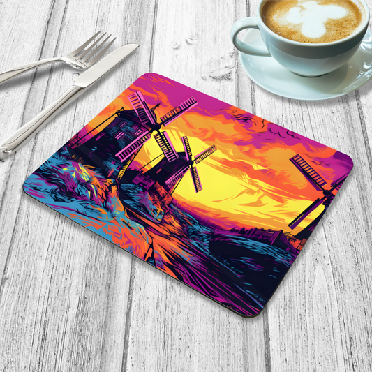 Windmill Whispers Wooden Placemat