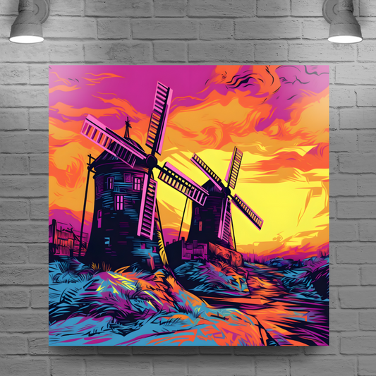 Windmill Whispers  Deluxe Box Square Canvas Prints