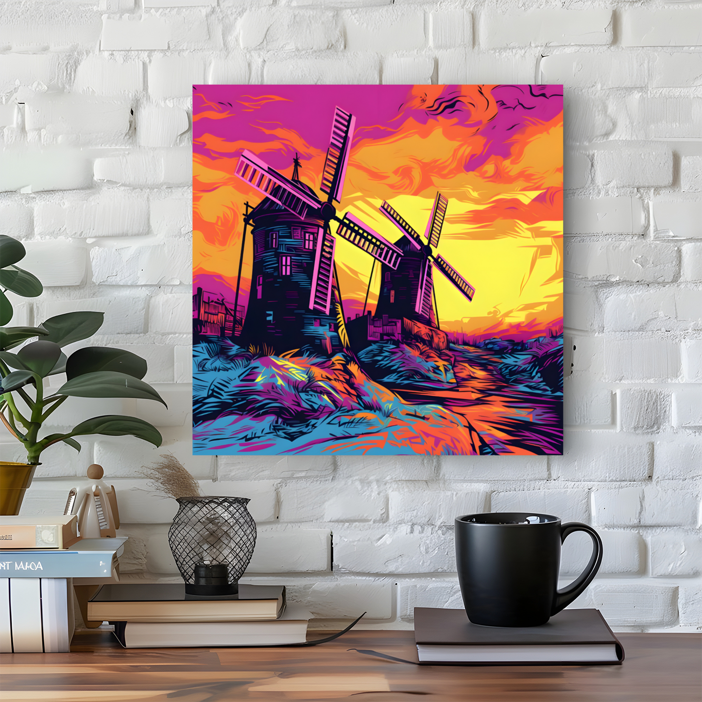 Windmill Whispers  Deluxe Box Square Canvas Prints
