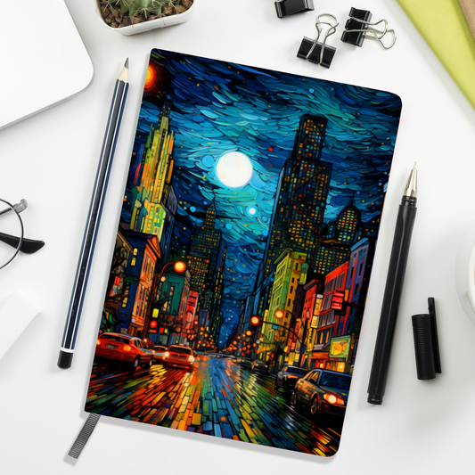 Neon Nightscape Allover Printed Lined Journal