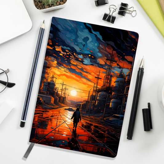 Industrial Sunset Allover Printed Lined Journal
