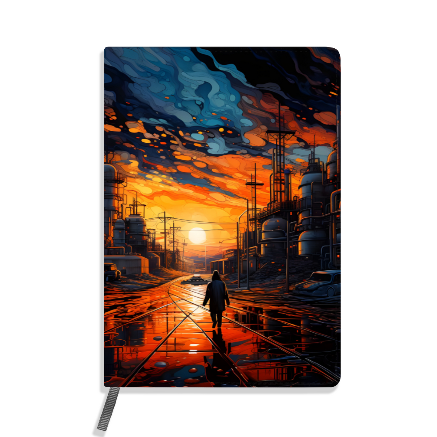Industrial Sunset Allover Printed Lined Journal