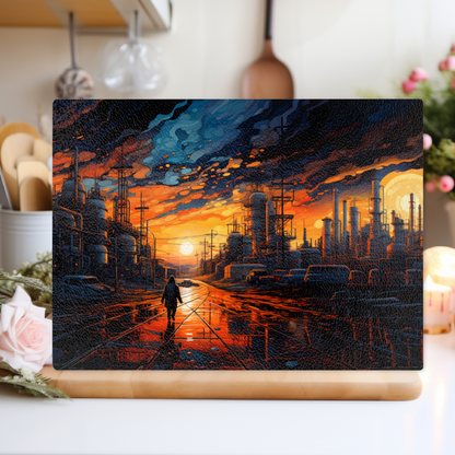 Industrial Sunset Textured Glass Chopping Boards