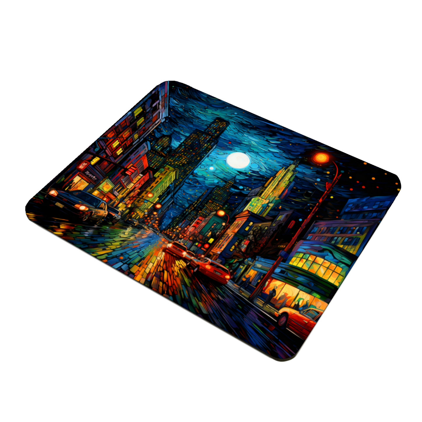 Neon Nightscape Wooden Placemat