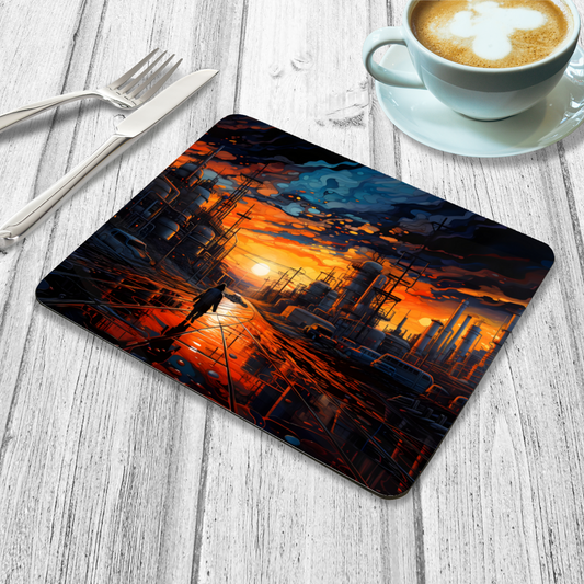 Industrial Sunset Wooden Placemat