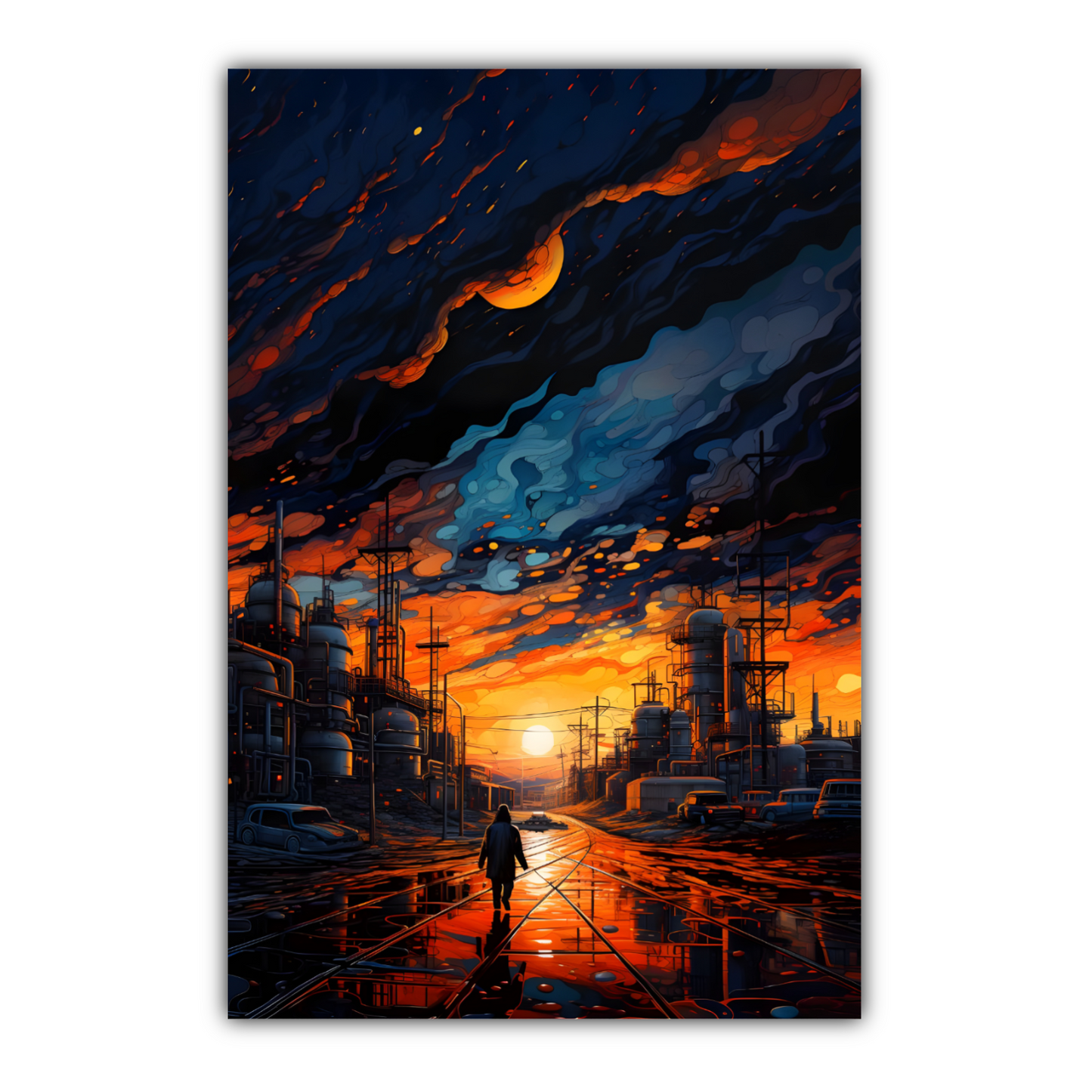 Industrial Sunset  Deluxe Box Portrait Canvas Prints