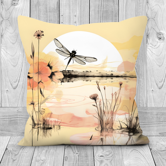 Dragonfly Reflections  Hand Made Poly Linen Cushions
