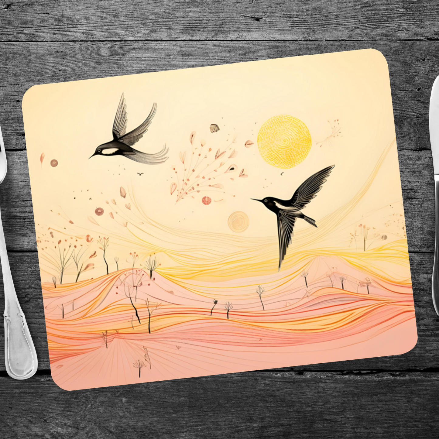 Harmony Of Swifts Wooden Placemat