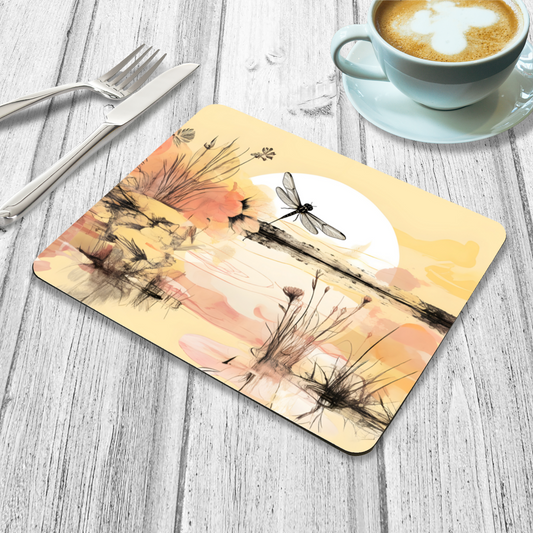 Dragonfly Reflections Wooden Placemat