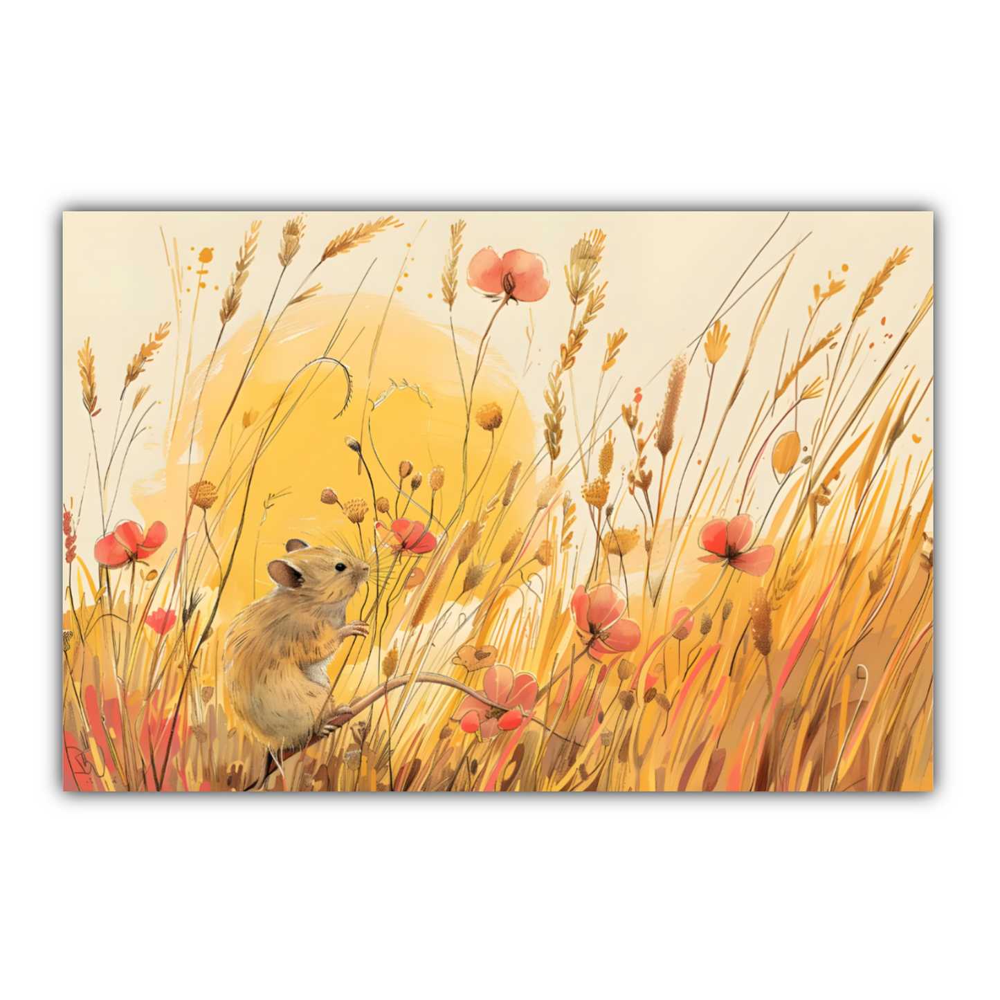 Meadow Mouse  Deluxe Box Landscape Canvas Prints