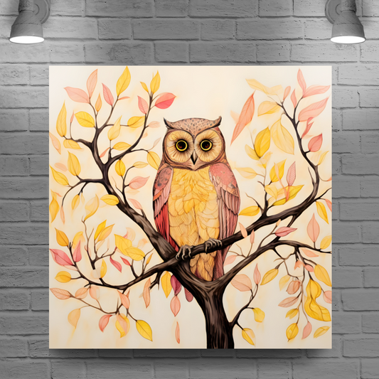 Owls Perch  Deluxe Box Square Canvas Prints