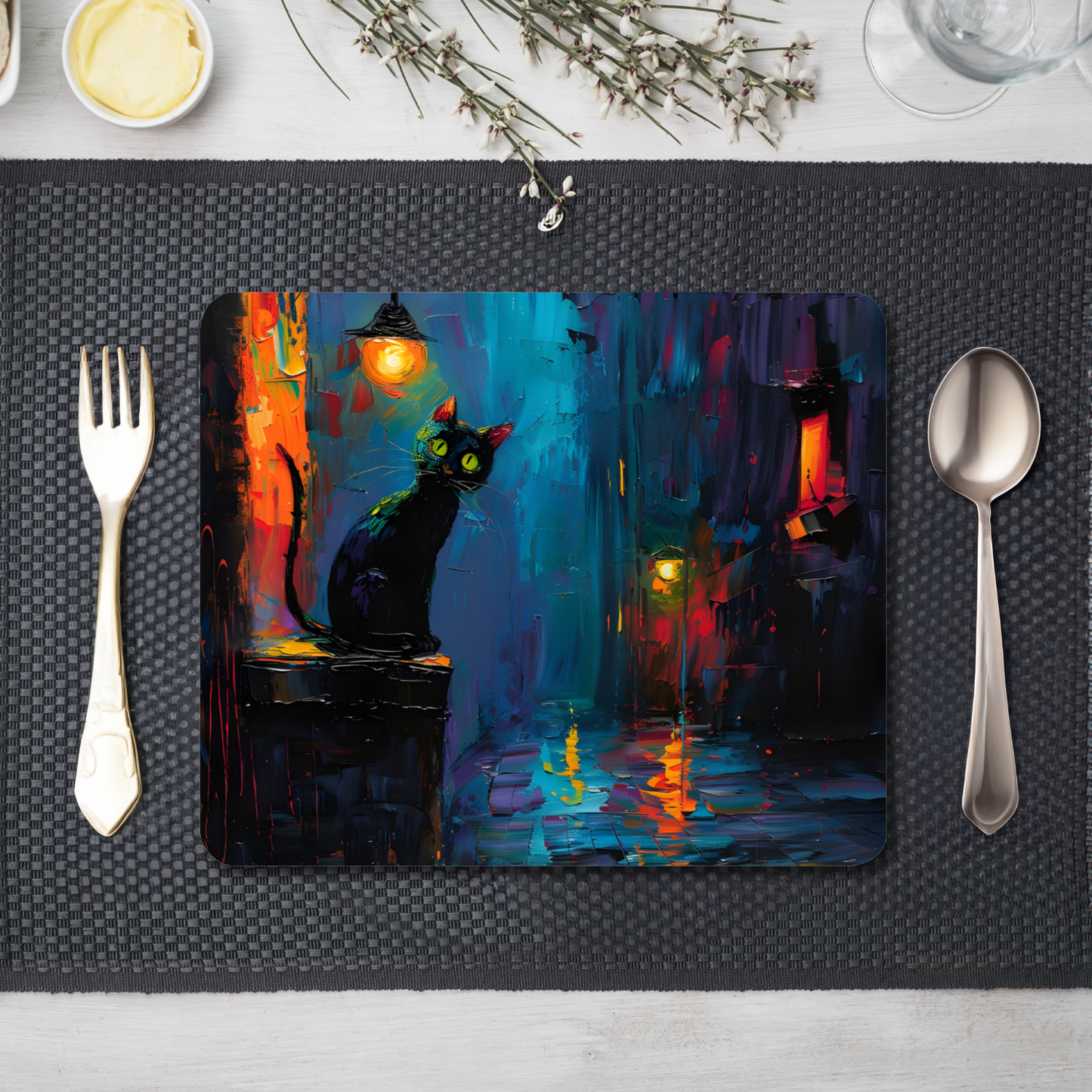Nocturnal Guardian Wooden Placemat