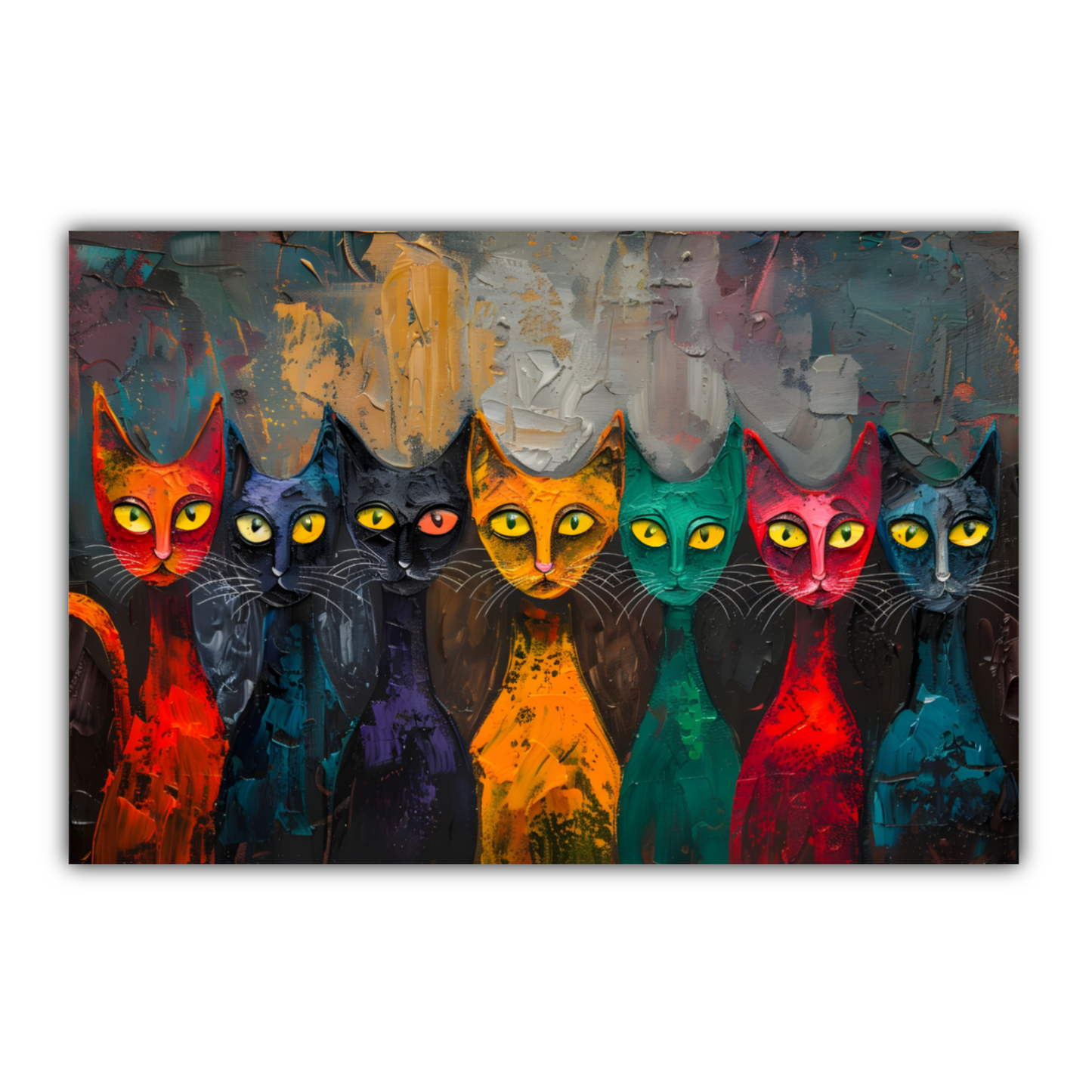 Council of Whiskers  Deluxe Box Landscape Canvas Prints