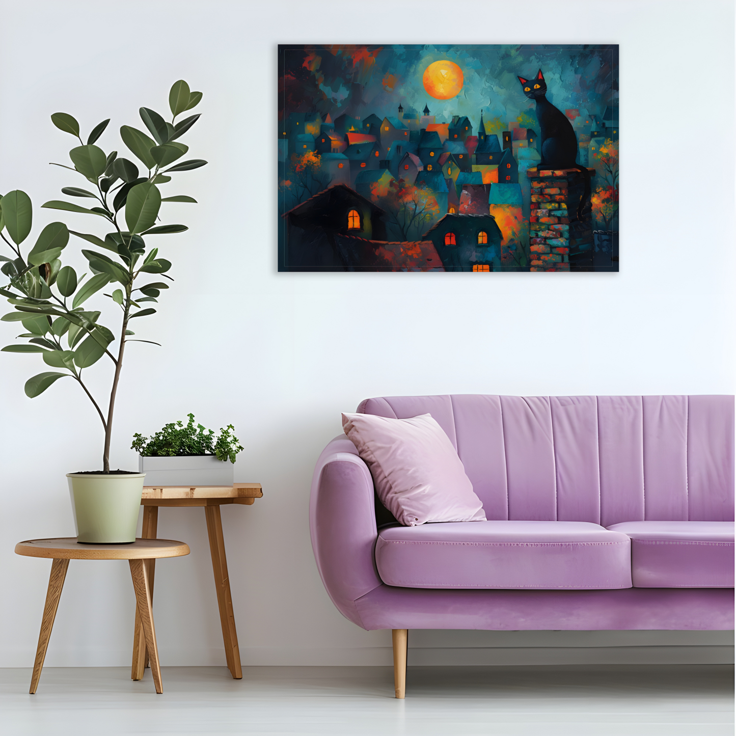 Twilight Over Rooftops  Deluxe Box Landscape Canvas Prints