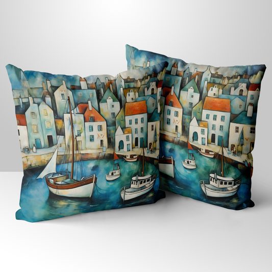 Harbour Hues  Hand Made Poly Linen Cushions