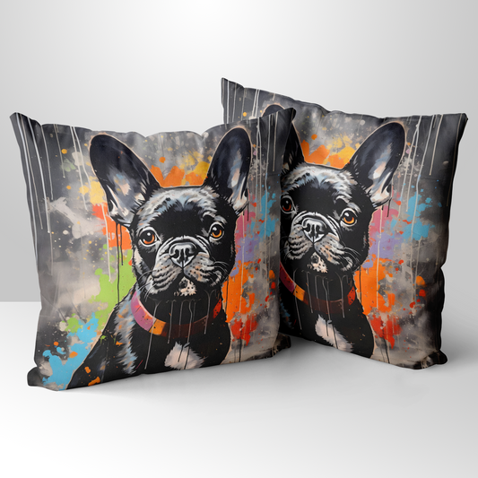 Frenchie Fizz  Hand Made Poly Linen Cushions