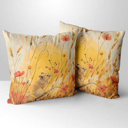 Meadow Mouse  Hand Made Poly Linen Cushions