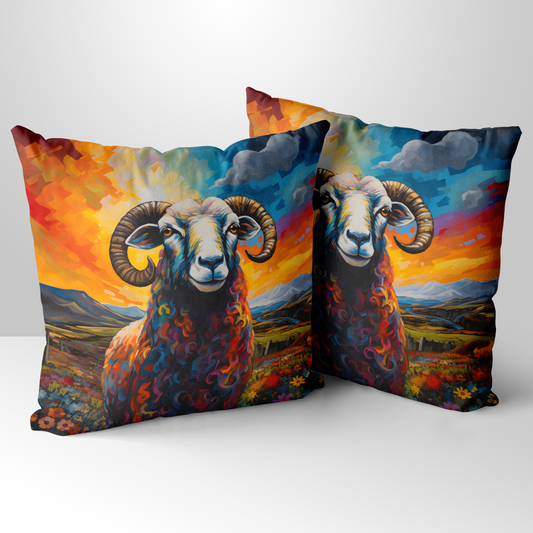 Black Faced Sheep Hand Made Poly Linen Cushions