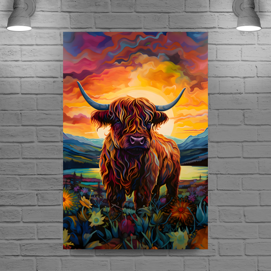 Highland Cow Deluxe Box Portrait Canvas Print