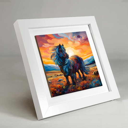 Shetland Pony Framed Ceramic Art Tile
