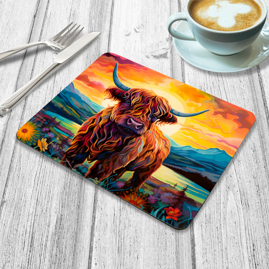 Highland Cow Wooden Placemat