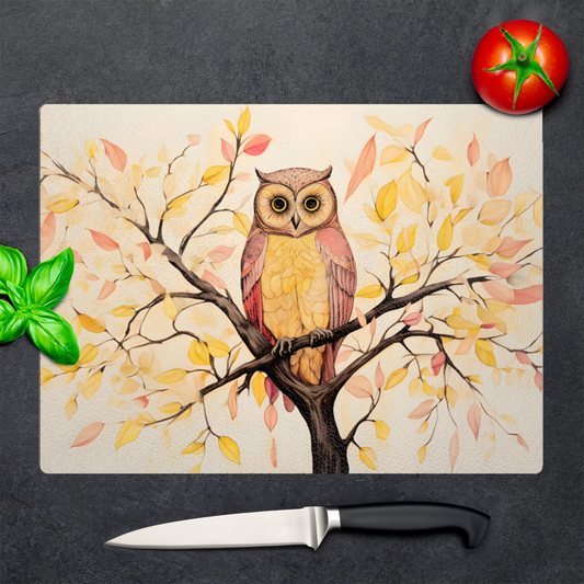 Owls Perch  Textured Glass Chopping Boards
