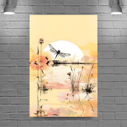 Dragonfly Reflections  Deluxe Box Portrait Canvas Prints