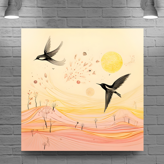 Harmony Of Swifts  Deluxe Box Square Canvas Prints