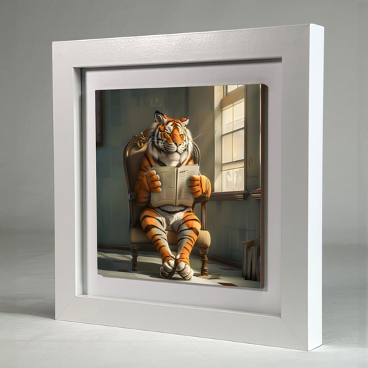 Tiger Tales Framed Ceramic Art Tile